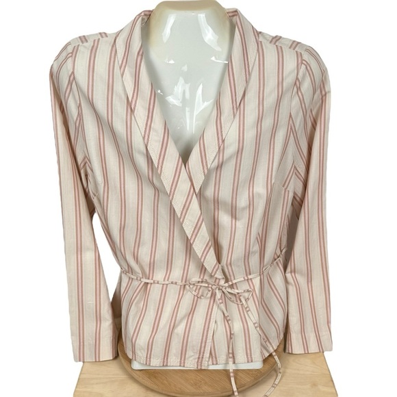 NWT J.Crew Striped Lounge Set - Top XXL / Pants 16 – Rust & Cream Coordinates - Picture 2 of 16